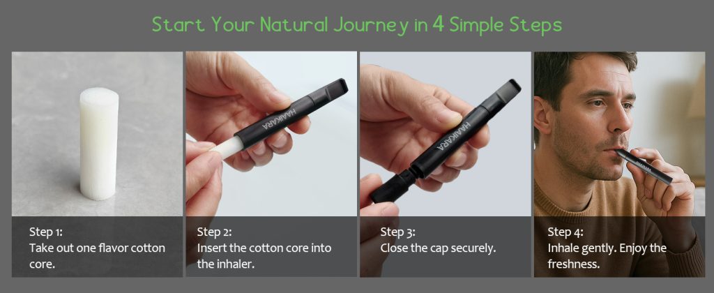 natural herbal air stick – non electric long lasting flavored air diffuser refreshing support smokeless inhaler– 4pack for quit smoking & stress relief
